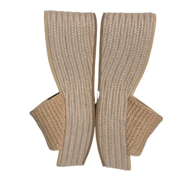 Veronica Beard Gable Espadrille Raffia Platform Sandals in Natural Size 11 - Picture 6 of 10